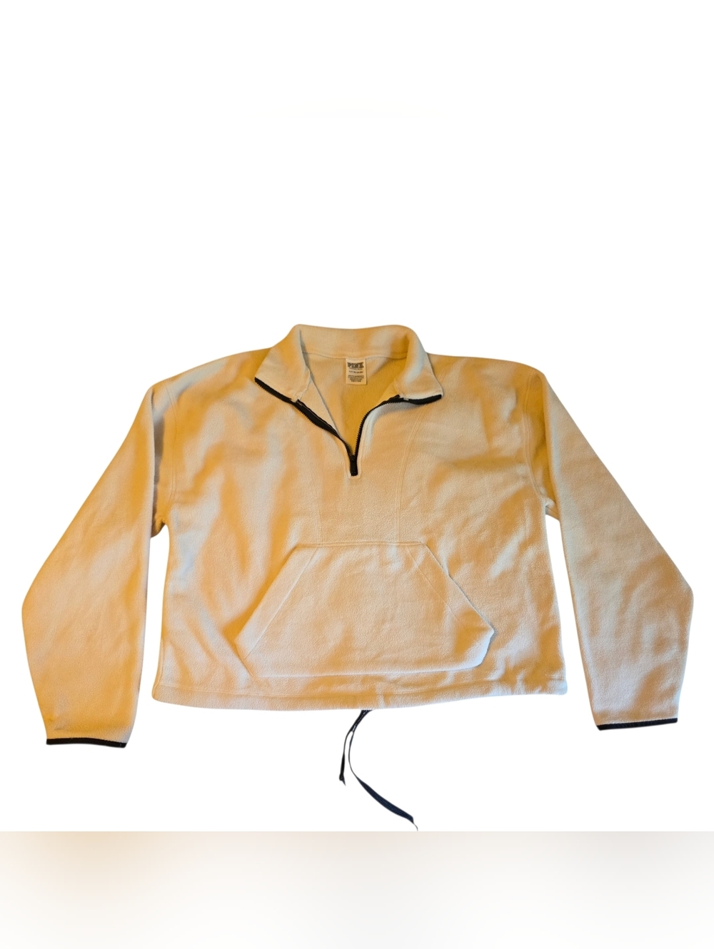 Victoria’s Secret PINK Cropped Fleece Pullover – Cream – Size S